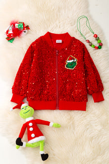 Red Christmas character sequins jacket.  TPG60020 SOL