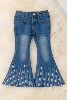 Rhinestones denim bells with adjustable waistband. PNG50815 SOL