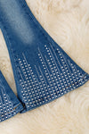 Rhinestones denim bells with adjustable waistband. PNG50815 SOL
