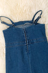 Cute dark blue denim jumpsuit with back zipper. PNG50704 jean