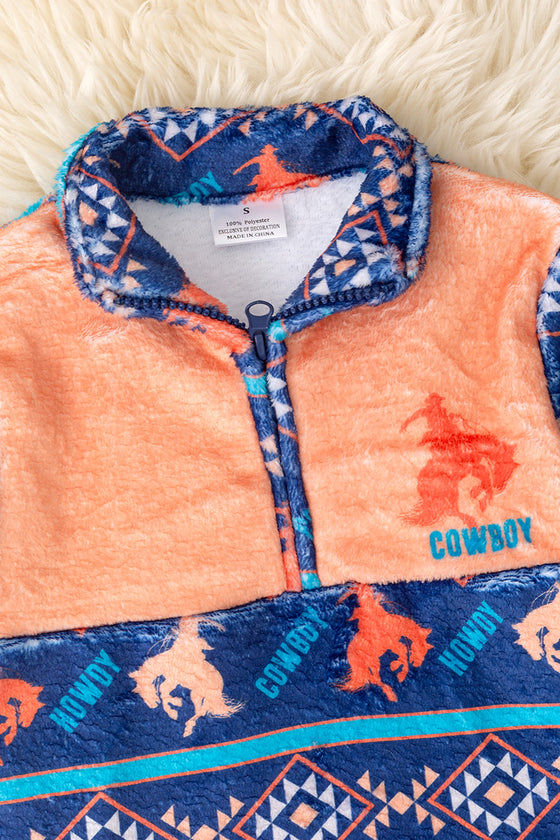 Howdy" Horse rider printed pullover sweater. TPB50514 JEAN