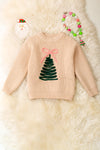 Christmas tree embroidered pullover knit sweater. TPG51678 jean
