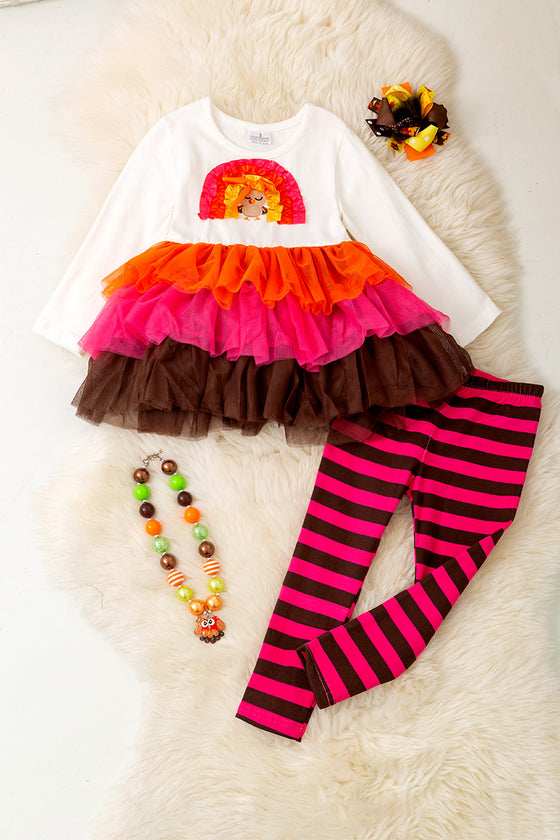 Thanksgiving ruffle tunic and cute leggings. CXCKTZ-210-121190 SOL