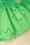 Multi-Christmas character printed girls dress.  DRG52035 AMY