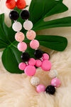 Multi-Color bubble necklace w/characters. 3PCS/$15.00 ACG40502 S