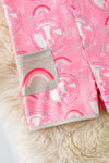" I come from good stock" cow & rainbow printed girls romper. PNG50150 SOL