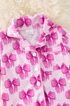 Fuchsia coquette printed pajamas set w/embroidered trim. PJG50202 JEAN