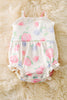 Cute Rose printed on cream baby romper w/ruffle trim. RPG50745 JEAN