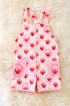 Strawberry printed girls romper with front pockets. PNG50207 Jean