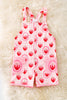 Strawberry printed girls romper with front pockets. PNG50207 Jean