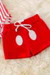 Boys red & white stripe onesie & red shorts. RPB50300 JEAN