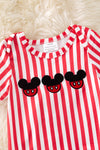 Boys red & white stripe onesie & red shorts. RPB50300 JEAN
