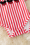 Boys red & white stripe onesie & red shorts. RPB50300 JEAN