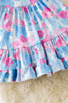 Floral & coquette bow printed tiered swing dress.   DRG51352 AMY