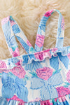 Floral & coquette bow printed tiered swing dress.   DRG51352 AMY