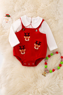  Deer embroidery baby onesie with undershirt. RPG40736 SOL