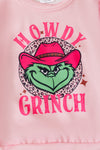 Howdy Grinch" Pink sweatshirt with sequins sleeves. TPG51374 SOLL