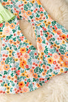 Floral pumpkin application top and bell bottoms.OFG52158 AMY