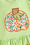 Floral pumpkin application top and bell bottoms.OFG52158 AMY