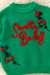 "Santa Baby" Green knit sweater. TPG60426 SOL
