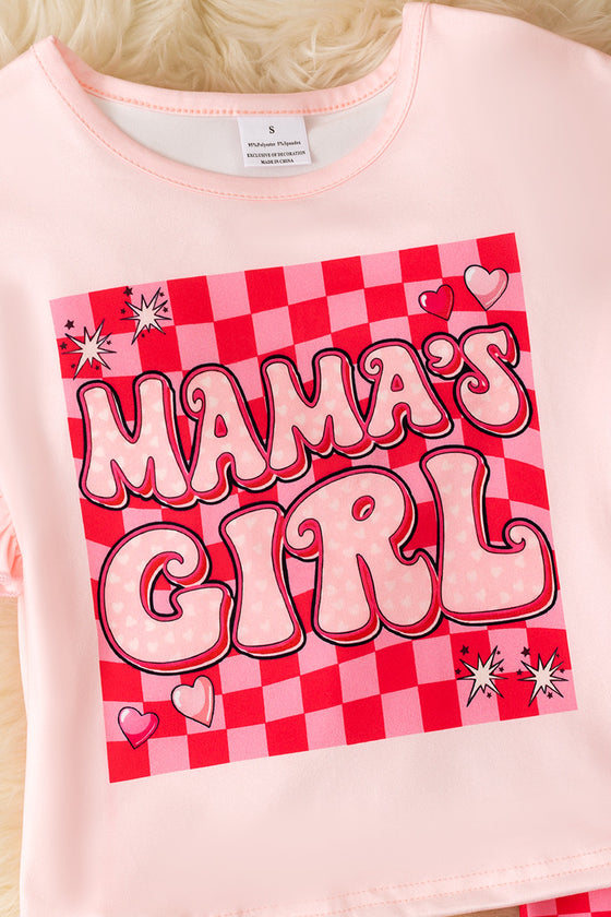 Mama's Girls angel sleeve and checkered bell bottoms. OFG60083 JEAN