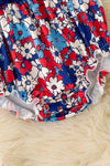 Patriotic floral baby bodysuit with sequins star. RPG60741AMY