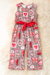 Cheetah w/ Valentines print girls jumpsuit. PNG60013 JEAN