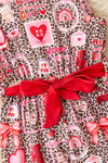 Cheetah w/ Valentines print girls jumpsuit. PNG60013 JEAN