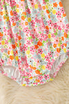 Floral smock baby romper with snaps. RPG62710 SOL