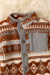 Aztec brown & tan sherpa jacket. TPG50529 SOL