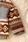 Aztec brown & tan sherpa jacket. TPG50529 SOL
