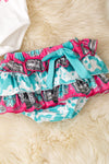 Howdy Cowgirl" multi-printed baby onesie & bloomers. RPG53245 JEAN
