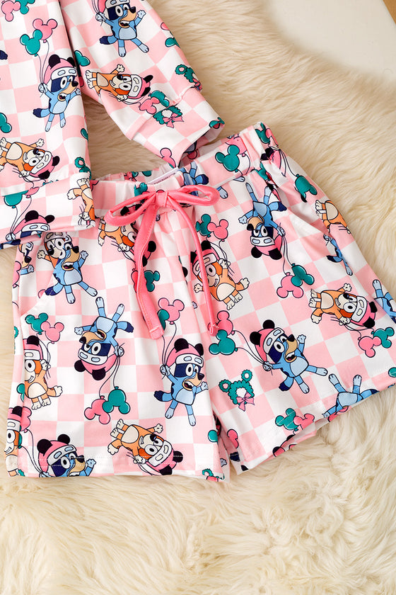 Dog Christmas character printed girls 2 piece set. OFG53157 AMY