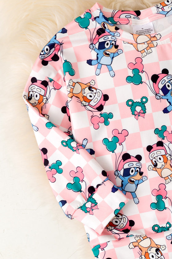 Dog Christmas character printed girls 2 piece set. OFG53157 AMY