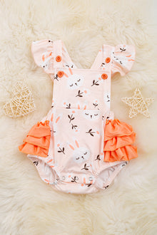  Easter bunny printed lt. coral & ruffle on the sides. RPG20204004 AMY