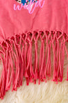 Cowgirl wild" watermelon tone tank top w/fringe. TPG40427 AMY