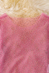 Pink mesh long sleeve top w/rhinestones. TPG40700 JEAN