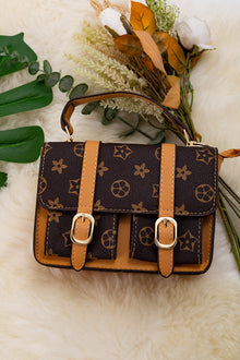  Brown star printed double pocket mini purse. BBG65153027 M