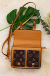 Brown star printed double pocket mini purse. BBG65153027 M