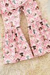 Highland cow & western boots printed tunic & bell bottoms. OFG62058 JEAN