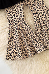 "Spooky" Black applique long sleeve shirt and cheetah printed bell bottoms. OFG61729 SOL