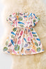 Seashell printed girls summer dress. DRG51317 SOL
