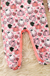 Pink Checkered & ghost printed baby bodysuit. RPG62219 SOL