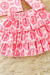 Strawberry coquette long sleeve top and tiered skort. OFG62053 SOL