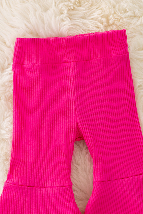 Fuchsia & Light pink ribbed bell bottoms. (AVAILABLE IN 3 COLORS)