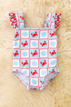 Crab printed baby swimsuit. SWG60168 AMY