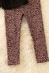 Mustard Spooky applique ruffle top & animal printed leggings. OFG61730 SOL