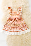 Fall applique gingham printed dress. DRG62622 JEAN