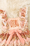 Fall applique gingham printed dress. DRG62622 JEAN