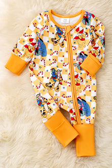  Honey Christmas character printed on checker baby onesie. RPB51089 JEAN